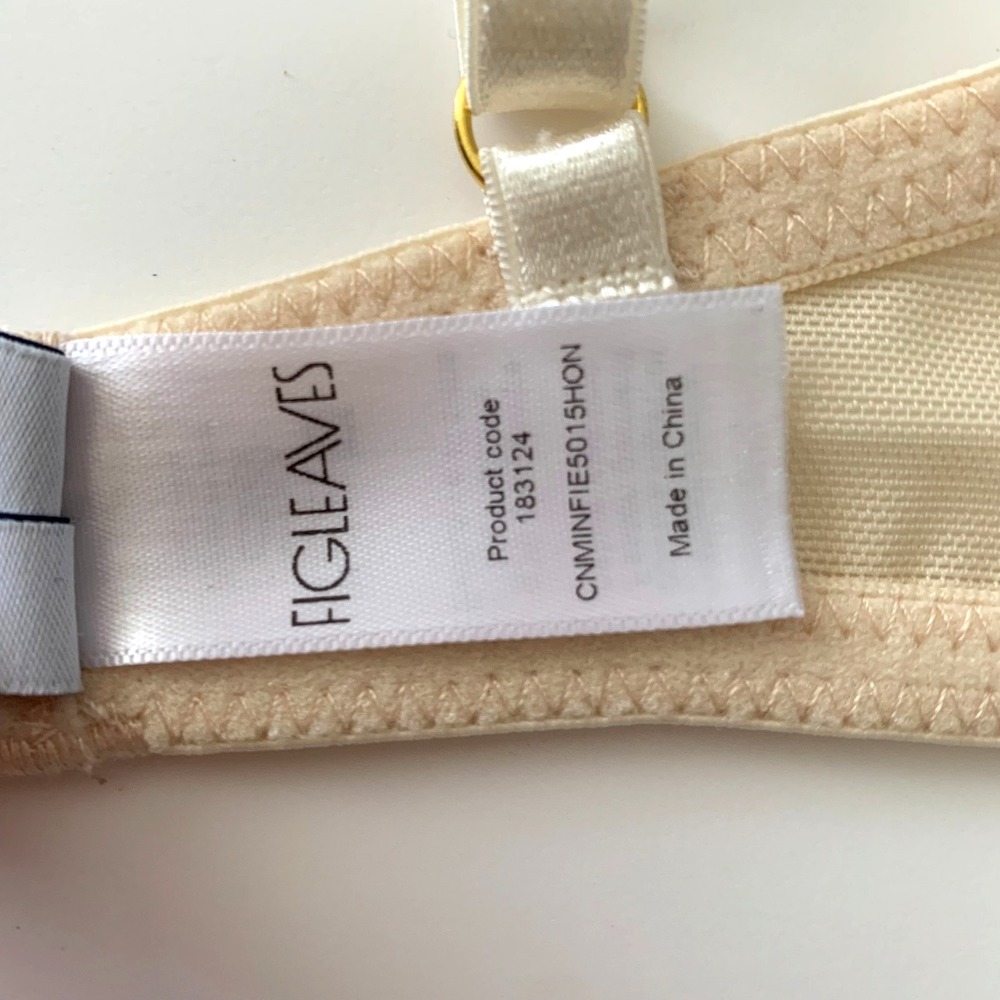 NWT Figleaves Pimlico Bra Nude Ivory Sheer Underwire Bra 32D Non Padded Balcony - Picture 7 of 10